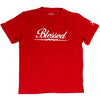 Red and white blessed tshirt