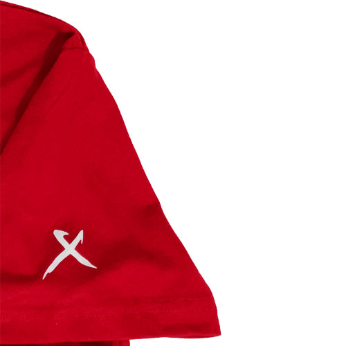X logo on left sleeve silk screened