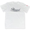 white and black blessed tee